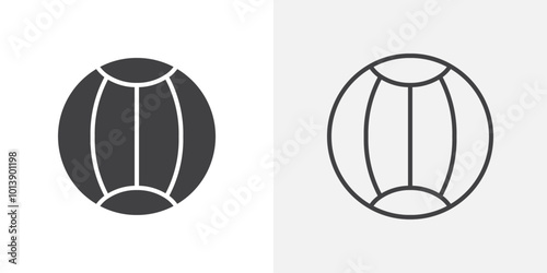 Beach ball icon flat and simple set design
