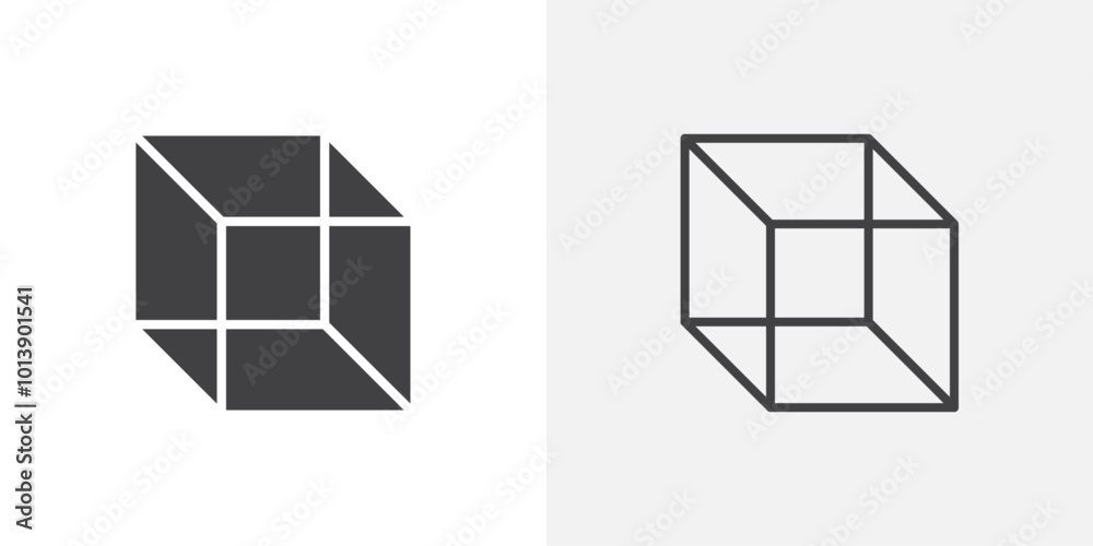 Box icon flat and simple set design Box icon flat and simple set design
