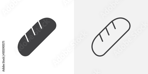 Bread icon flat and simple set design