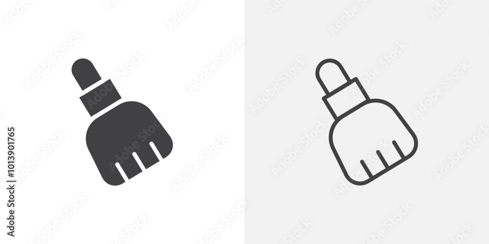 Brush icon flat and simple set design Brush icon flat and simple set design
