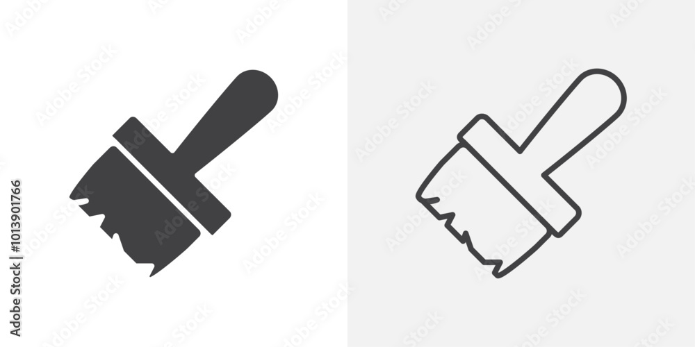 Brush icon flat and simple set design Brush icon flat and simple set design
