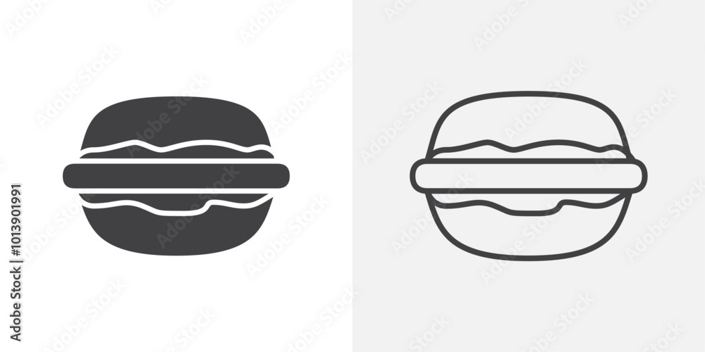 Burger icon flat and simple set design Burger icon flat and simple set design