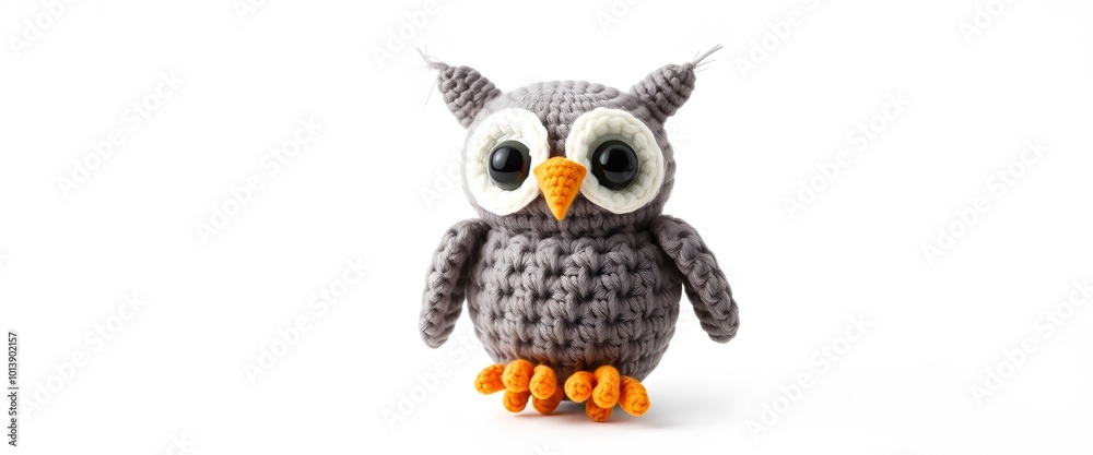 Crochet owl Doll, Handmade on white background Crochet owl Doll, Handmade on white background