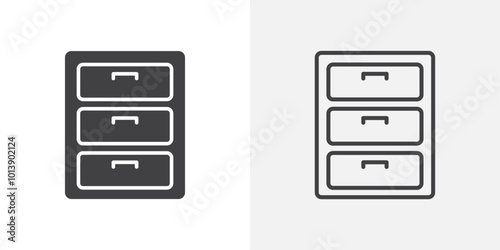 Cabinet icon flat and simple set design