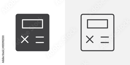 Calculator icon flat and simple set design
