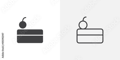 Cake icon flat and simple set design