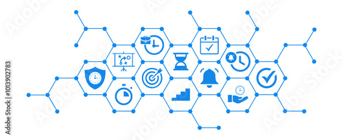 time management concept: efficiency, punctuality, project management vector illustration