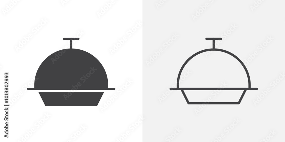 Obraz premium Cloche food icon flat and simple set design