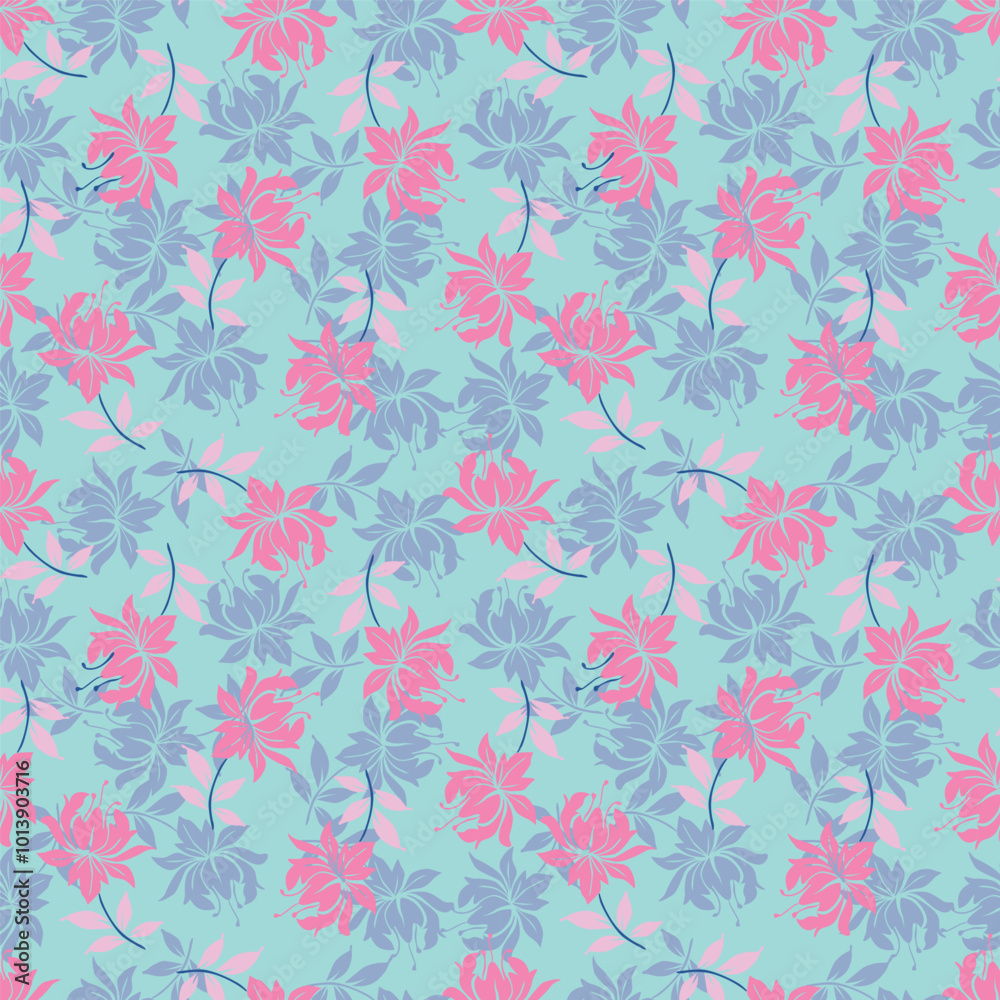 abstract multicolor a solid hibiscus blooming flowers motif arrangement with medium tone, all over vector design with cream backgroun abstract multicolor a solid hibiscus blooming flowers motif arrangement with medium tone, all over vector design with cream backgroun