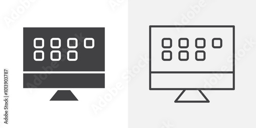 Desktop icon flat and simple set design