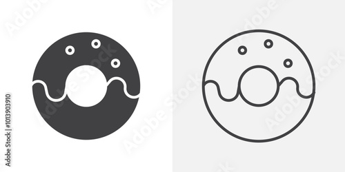 Donut icon flat and simple set design