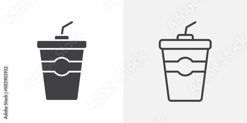 Drink icon flat and simple set design