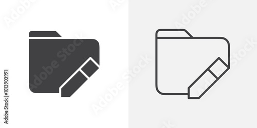 Edit folder icon flat and simple set design