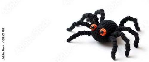 Crochet Spider Doll, Handmade on White Background