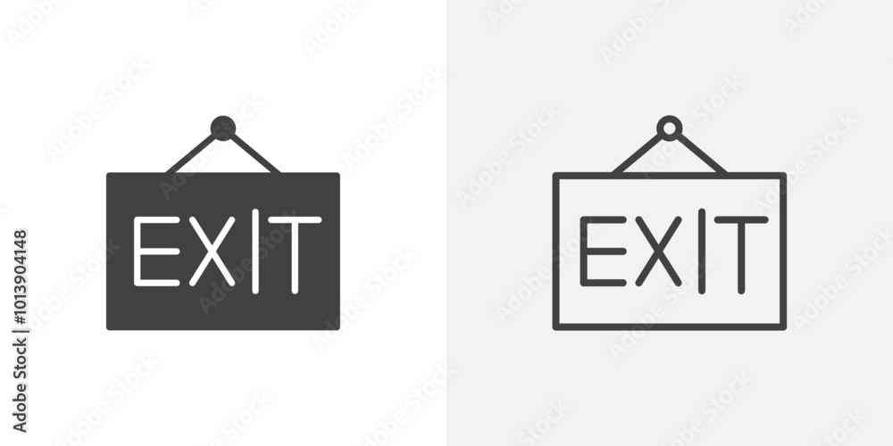 Exit icon flat and simple set design Exit icon flat and simple set design