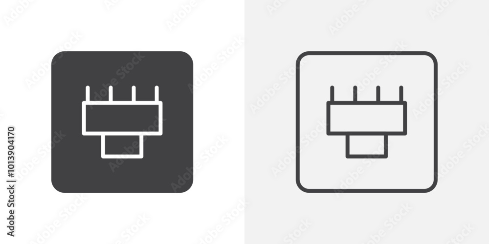 Ethernet icon flat and simple set design Ethernet icon flat and simple set design