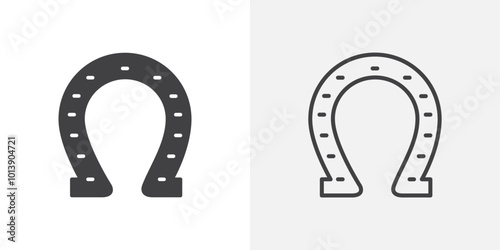 Horse shoe icon flat and simple set design