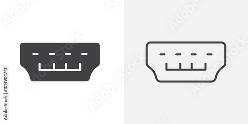 HDMI icon flat and simple set design