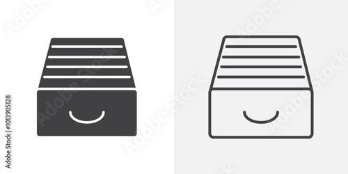 Inbox icon flat and simple set design