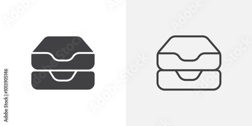 Inbox stacks icon flat and simple set design