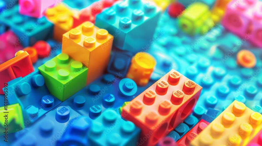 Kids toys constructor illustration generated by ai Kids toys constructor illustration generated by ai