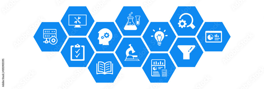 Research development vector illustration. Concept with connected icons related to project management, product design or engineering, business development, r d process using technology, engineering. Research development vector illustration. Concept with connected icons related to project management, product design or engineering, business development, r d process using technology, engineering.