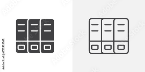 Lockers icon flat and simple set design