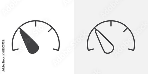 Meter icon flat and simple set design