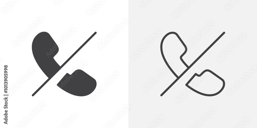 No call icon flat and simple set design No call icon flat and simple set design