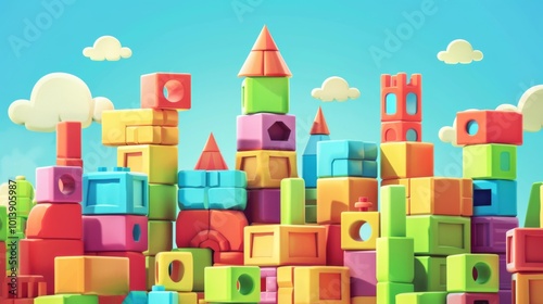 Kids toys constructor illustration generated by ai