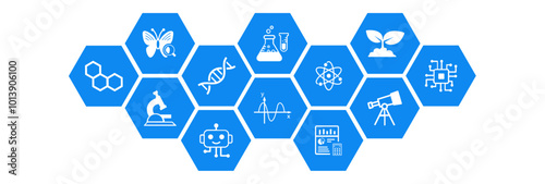 science concept , various scientific research fields , science education - vector illustration