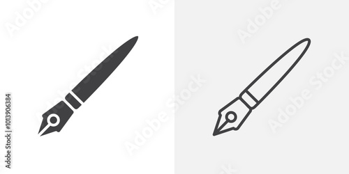 Pen icon flat and simple set design