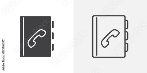 Phonebook icon flat and simple set design