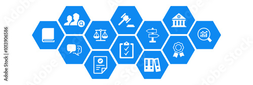 Compliance icon concept: corporate mission ,compliance policy , ethical management values connected icons , vector illustration.