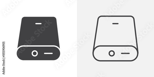 Power bank icon flat and simple set design