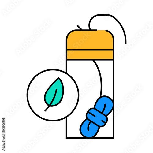 dental floss zero waste line icon vector. dental floss zero waste sign. isolated symbol illustration