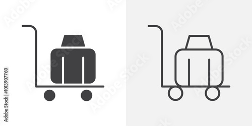 Suitcase transport icon flat and simple set design