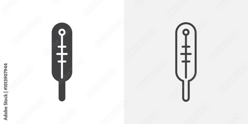 Thermometer icon flat and simple set design