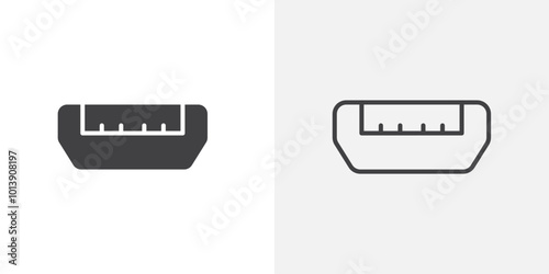 Usb micro icon flat and simple set design