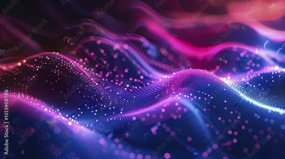 Abstract neon light waves in pink, blue, and purple with sparkles, producing a vibrant and futuristic atmosphere, AI generated Abstract neon light waves in pink, blue, and purple with sparkles, producing a vibrant and futuristic atmosphere, AI generated