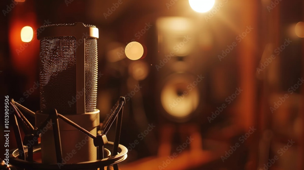 Sudio microphone close up illustratioin generated by ai Sudio microphone close up illustratioin generated by ai