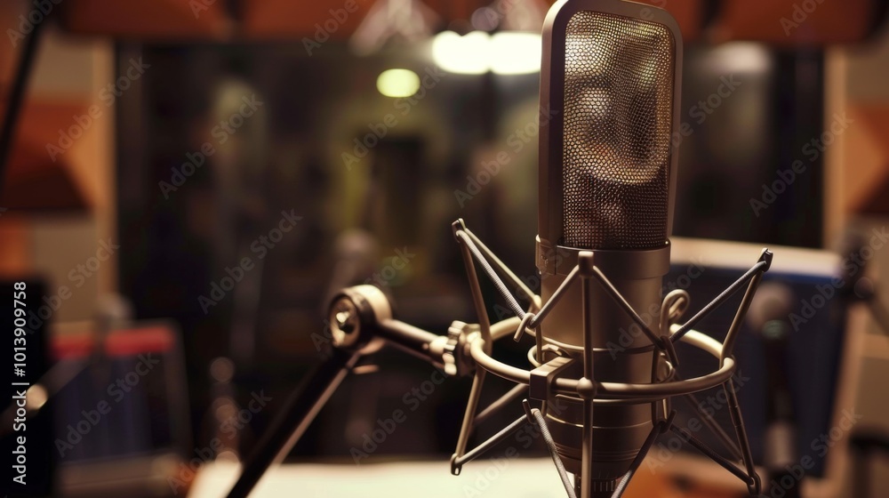 Sudio microphone close up illustratioin generated by ai Sudio microphone close up illustratioin generated by ai