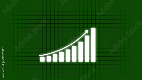 Business growth concept in graph chart showing marketing sales profit increasing to future target . growing business concept. Clean Hi-tech style technology chart with a