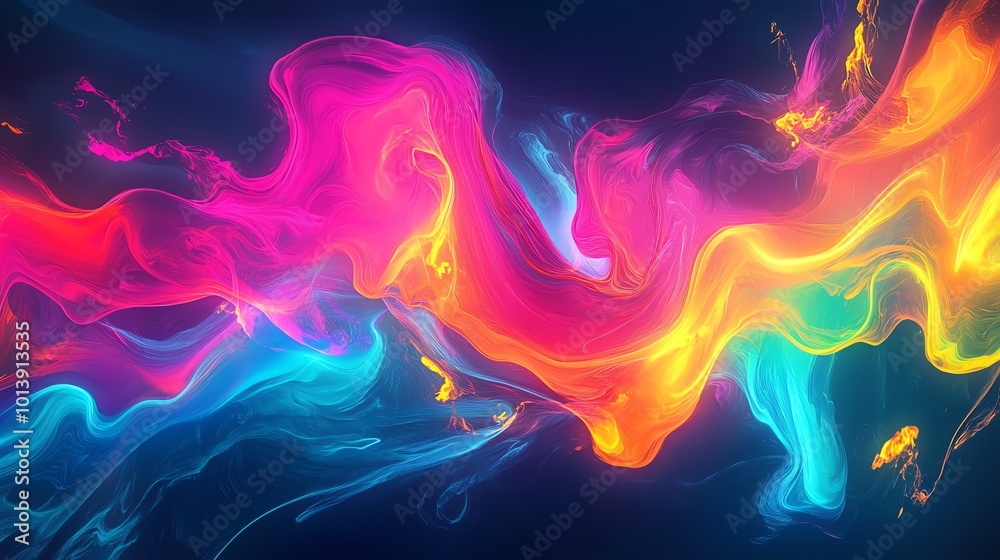 Colorful abstract swirl, dynamic motion on a dark background. Colorful abstract swirl, dynamic motion on a dark background.