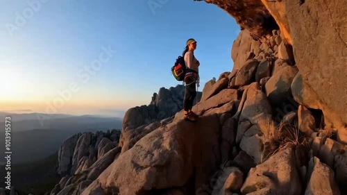 rock climber on the cliff