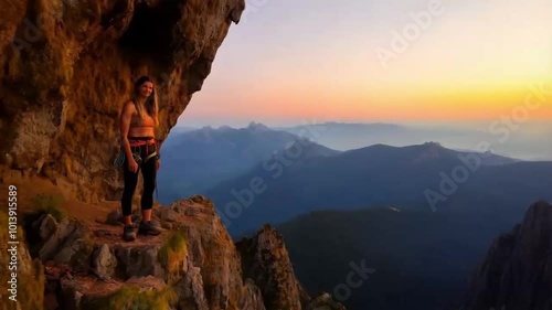 rock climber on the cliff