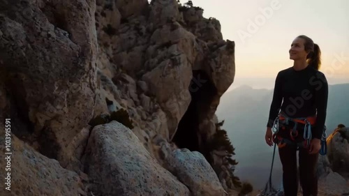 rock climber on the cliff