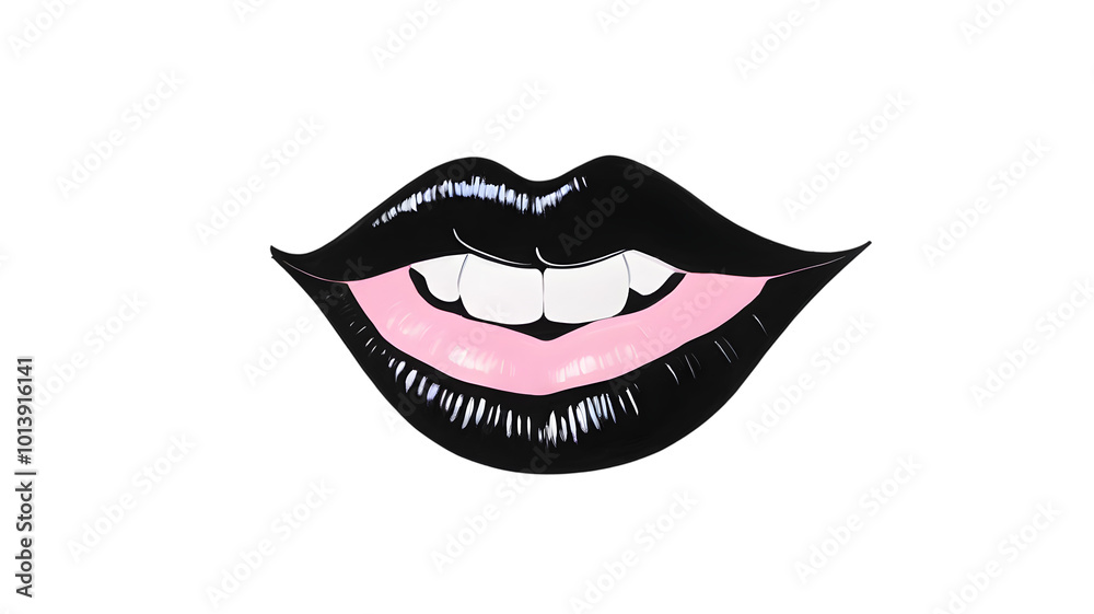 Black lips made of watercolor, isolated, transparent background. png Black lips made of watercolor, isolated, transparent background. png