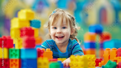 Kids toys blocks constructor illustration generated by ai