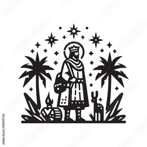 Elegant Reyes Magos Silhouette Vectors for Holiday Art Projects